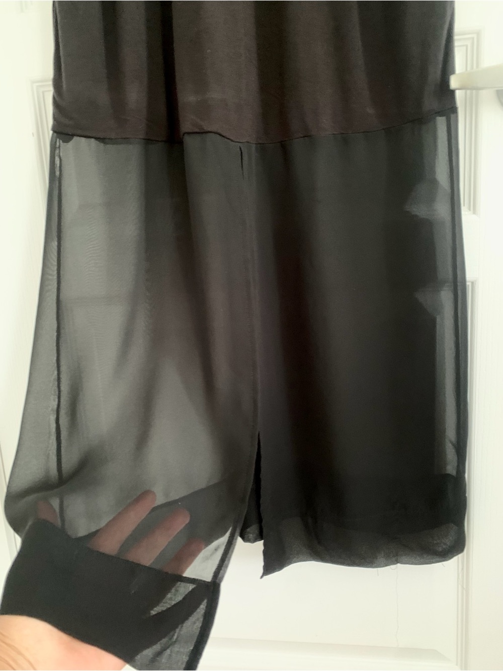 Dkny Black V-Neck Sheer-Hem Maxi Dress - Picture 5 of 11